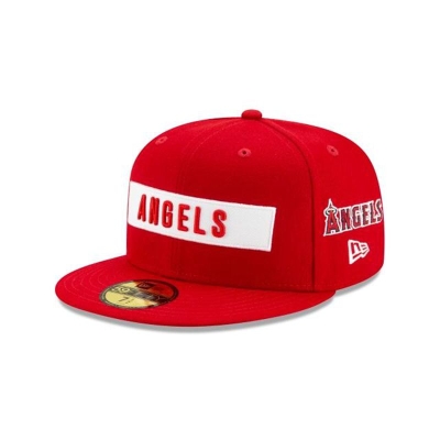 Red Los Angeles Angels Hat - New Era MLB Boxed Wordmark 59FIFTY Fitted Caps USA9031578